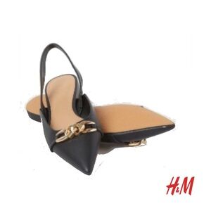 “NEW” H&M BLACK SLINGBACKS